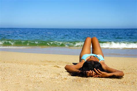 Woman Sun Tanning Stock Image Image Of Relaxing Pleasure 24358419