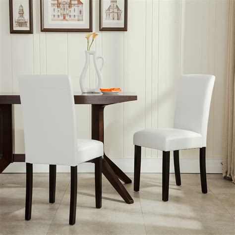 Shop for faux leather dining chairs in shop by material. Elegant Modern Parsons Chair Leather Dining Living Room ...
