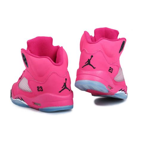 Women Air Jordan 5 Hot Pink Black Price 7180 Women Jordan Shoes