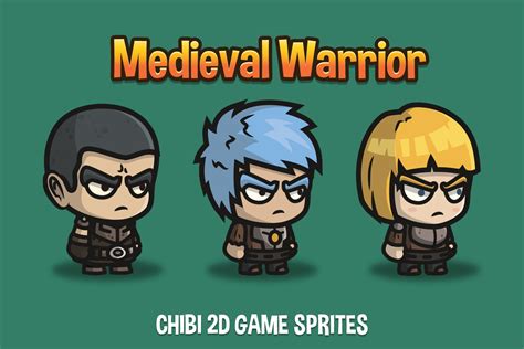 Medieval Warrior Chibi 2d Game Sprites