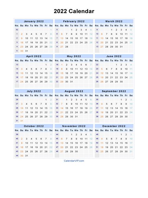 2022 Calendar Blank Printable Calendar Template In Pdf Word Excel