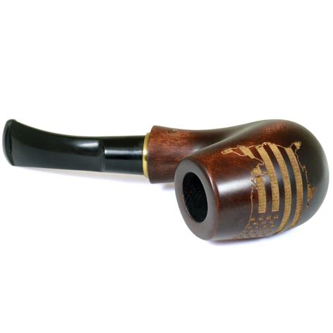 New Handmade Pear Smoking Pipe For 9mm Filter 51 13cm Map Flag