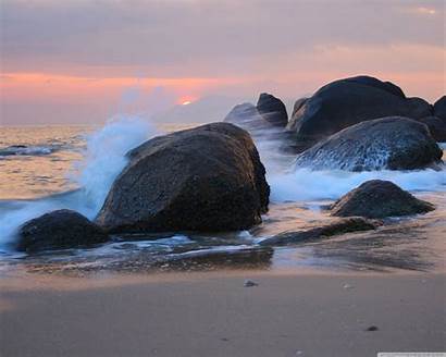 Shore Sea Rocks Background