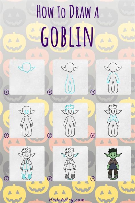 How To Draw A Goblin 9 Step Drawing Lesson For Beginners Drawing