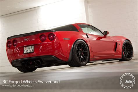 Chevrolet Corvette C6 Z06 Red With Bc Forged Rs40 Aftermarket Wheels