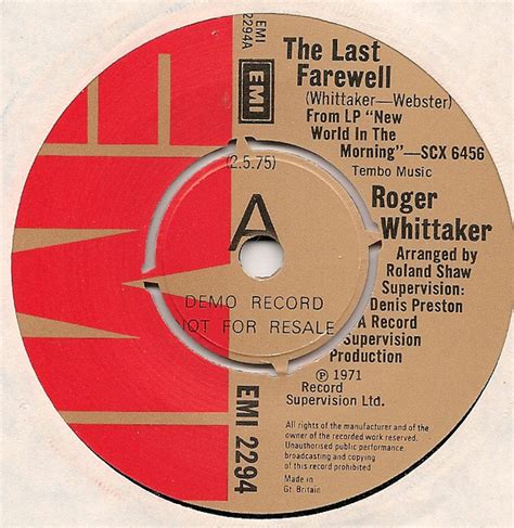 Roger Whittaker The Last Farewell 1975 Vinyl Discogs