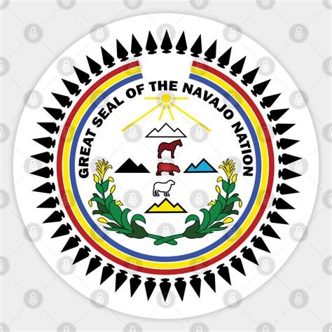 Navajo Nation Seal Flag Logo Insignia Emblem Navajo Sticker Teepublic