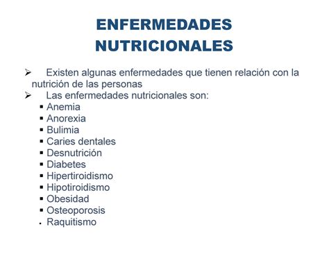 Ok Enfermedades Nutricionales Enfermedades Nutricionales Existen