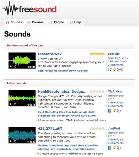 Freesound Miscellaneous Sounds Available Under Creative Commons