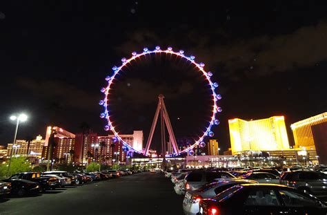 Parking Lot Of Linq District High Roller Ferris Wheel Las Vegas Las