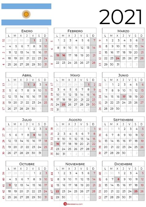 Este sitio brinda información sobre los feriados nacionales en argentina, la información aca presentada es tomada de fuentes validas y puede. calendario 2021 argentina con días festivos