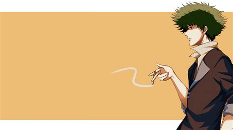 Anime Spike Spiegel Cowboy Bebop Cigarettes Simple Background