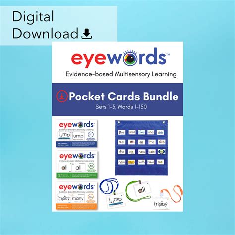 Multisensory Sight Words Pocket Chart Cards Bundle Words 1 150 Digit