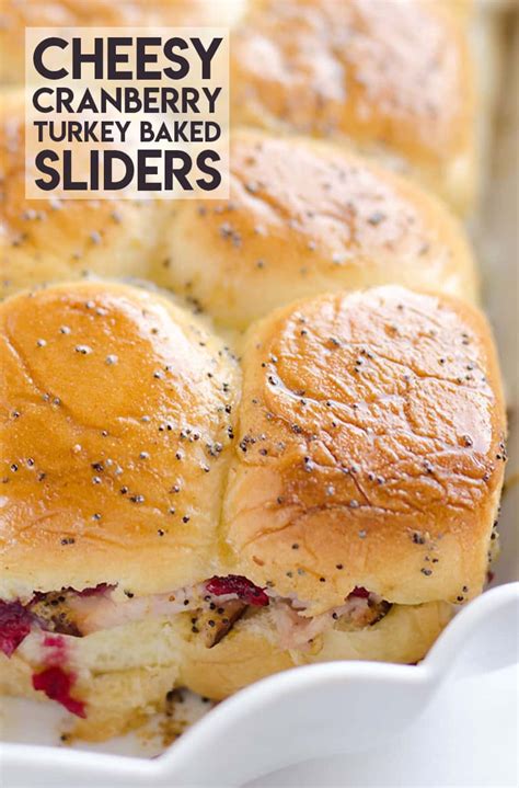 Cheesy Cranberry Turkey Baked Sliders Easy Leftover Recipe
