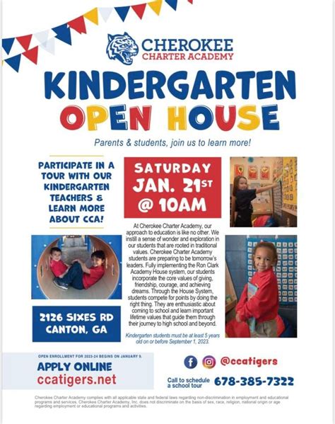 Kindergarten Open House Cherokee Charter Academy Canton January 21