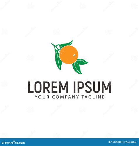 Orange Fruit Logo Design Concept Template Stock Vector Illustration