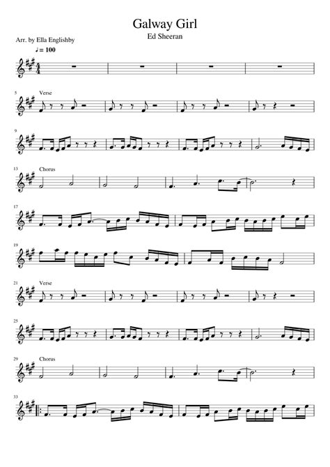 Galway Girl Sheet Music For Violin Download Free In Pdf Or Midi