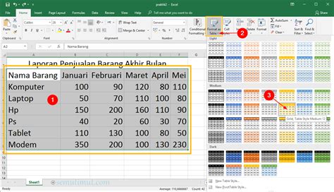 Cara Membuat Tabel Di Excel Berwarna Otomatis Mudah SemutImut Tutorial Hp Dan Komputer Terbaik