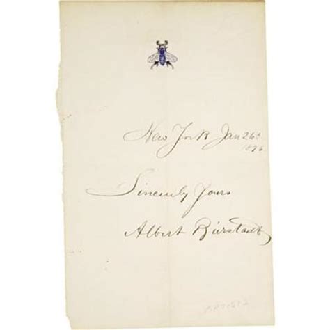Albert Bierstadt Dated Signature On Letterhead