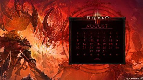 Wallpaper Uni Calendar August Diablo Art By Laisen Bi Diablo