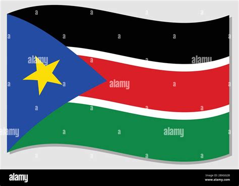 waving flag of south sudan vector graphic waving south sudanese flag illustration south sudan