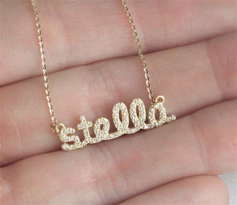 14k Gold Diamond Name Necklace Ureadthis