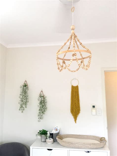 Large beaded chandelier mobile, baby mobile, cot mobile, wooden mobile, chandelier mobile, boho ...