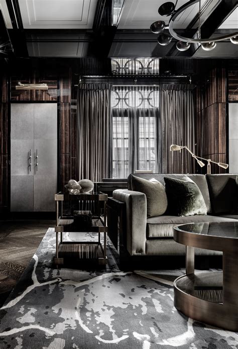 In the living room, jessica helgerson interiors choose to anchor the space with a multihued rug. @Ferris Rafauli Design