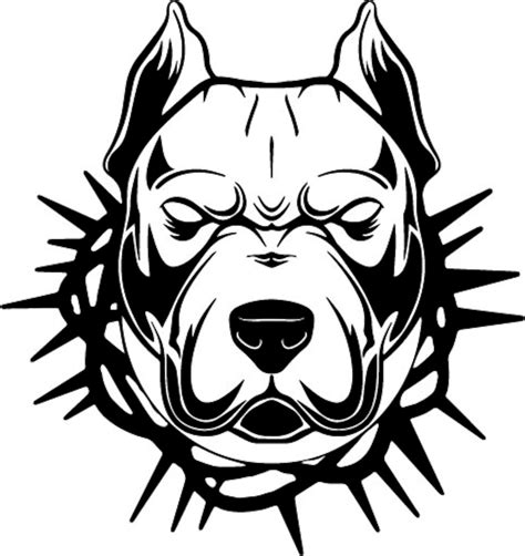 Pitbull Face Head Svg File Dog Head Vector Images Clipart Etsy