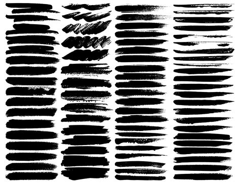 Big Set Of Brush Strokes Black Ink Grunge Brush Strokes Vector Illustration 544330 Vector Art