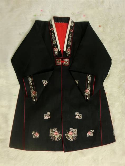 Korean Traditional Clothe Woman Coat Durumagi Hanbok Black