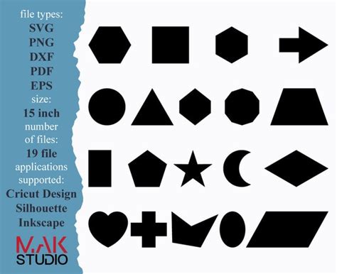 Basic Shape Svg Basic Shape Svg Files Basic Shape Silhouette Etsy