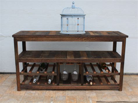 Target/furniture/wine rack console table (85)‎. 50 Rustic TV Stand or Sofa Table Wine Glass Rack Barn