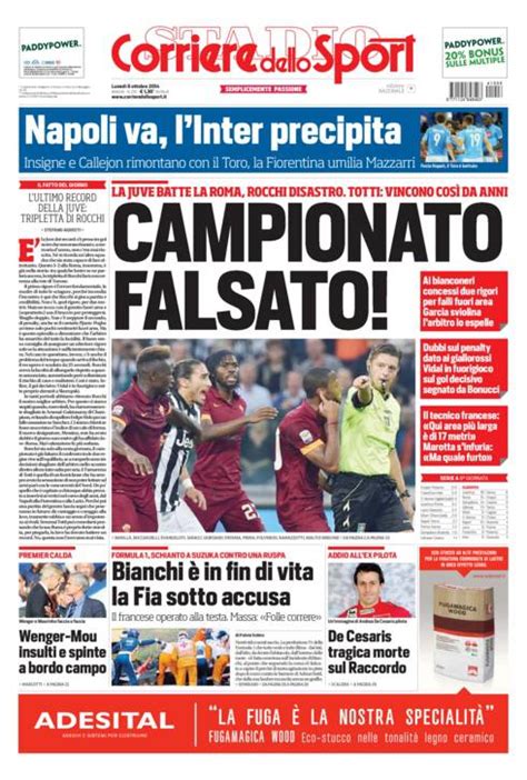 Corriere Dello Sport Prima Pagina Ecco Le Ultime Notizie Sportive Nella