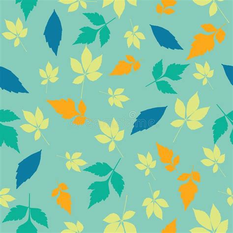 Vector Falling Autumn Leaves Seamless Pattern Background Stock Vector