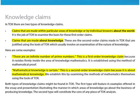 Knowledge Claims Theory Of Knowledge