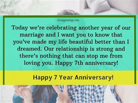 15 Awesome 7 Year Wedding Anniversary Quotes Events Greetings Fulton