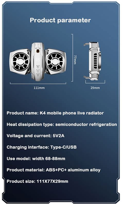 Usb Phone Cooler Semiconductor Dual Cooling Fan Radiator Smartphone