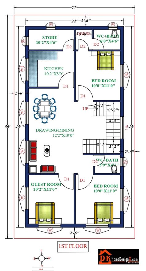 24 X 50 House Plan East Facing 352200 24 X 50 House Plan East Facing