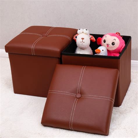 Place this living room storage furniture next to a window for an easy diy window seat that's loaded with function. 2pcs Folding Storage Ottoman Seat Toy Ottoman Pouffe Home ...