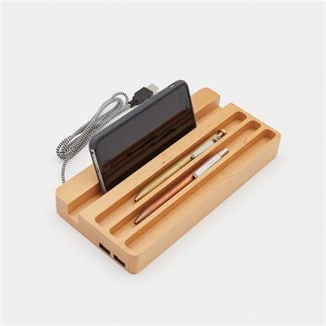 Wood Charging Station By Cool Material Charging Dock Phone Charging