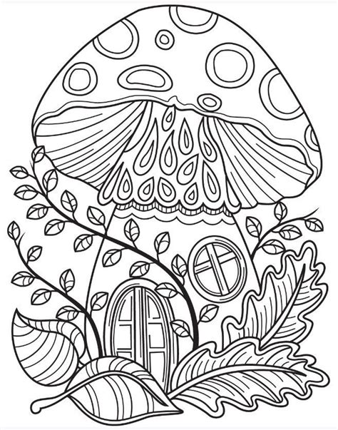 Forest Cottages Coloring Pages Adults Coloring Pages