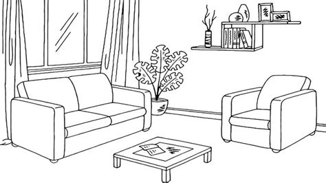 Coloring Pages How To Draw Living Room Page For Sketch Coloring Page