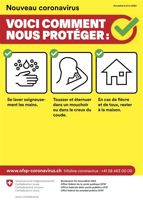 Schweizerische eidgenossenschaft (all.) confederazione svizzera (ital.) la suisse — aujourd'hui officiellement appelée en français confédération suisse, en allemand. Trois gestes pour se protéger du coronavirus | LFM la radio