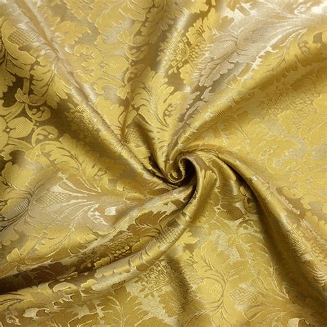 Gold And Gold Jacquard Damask Print Fabric 120 Wide 1099yard Fabric