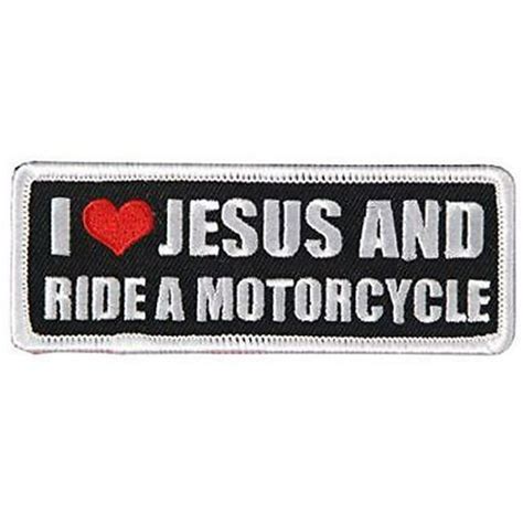 I Love Heart Jesus And Ride A Motorcycle Patch Christian Religious