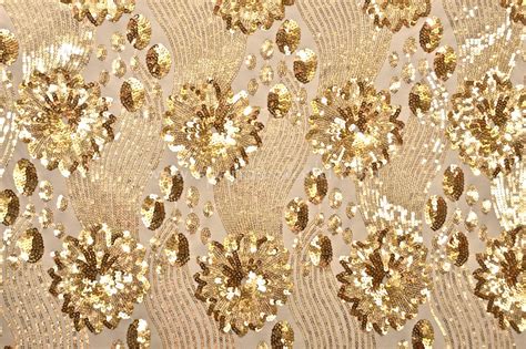 Stretch Sequins Nude Gold