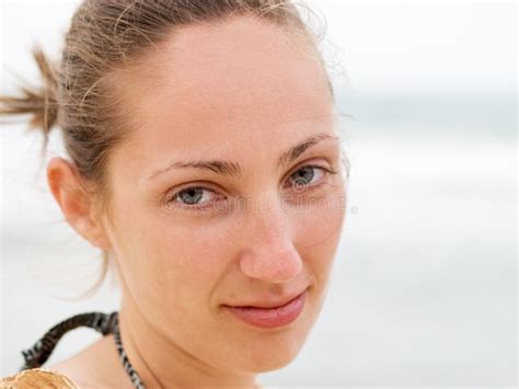 woman at the beach stock image image of face looking 58584133