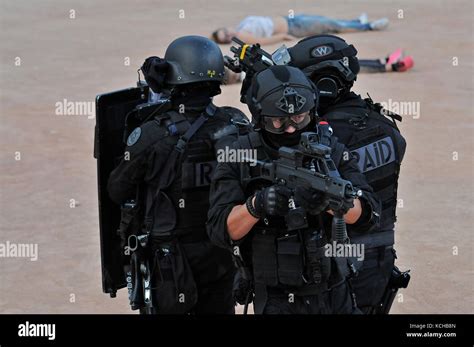 RAID special police officers attend a drill held to prevent terror