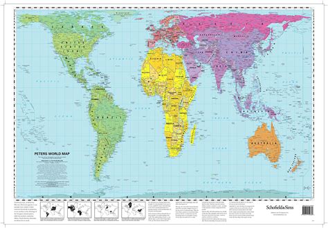 Peters Projection World Map Time Zones Map World